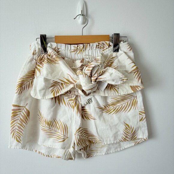 Billabong Fake Love SET High Waist Shorts Crop Tie Top Weave Palm NWT Sz Small - Picture 4 of 8